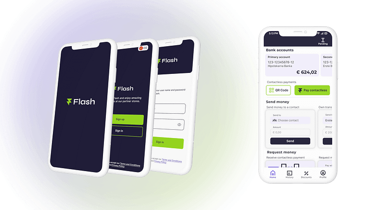 Flash (Fintech) app design by Anna Kuti-Krvavac